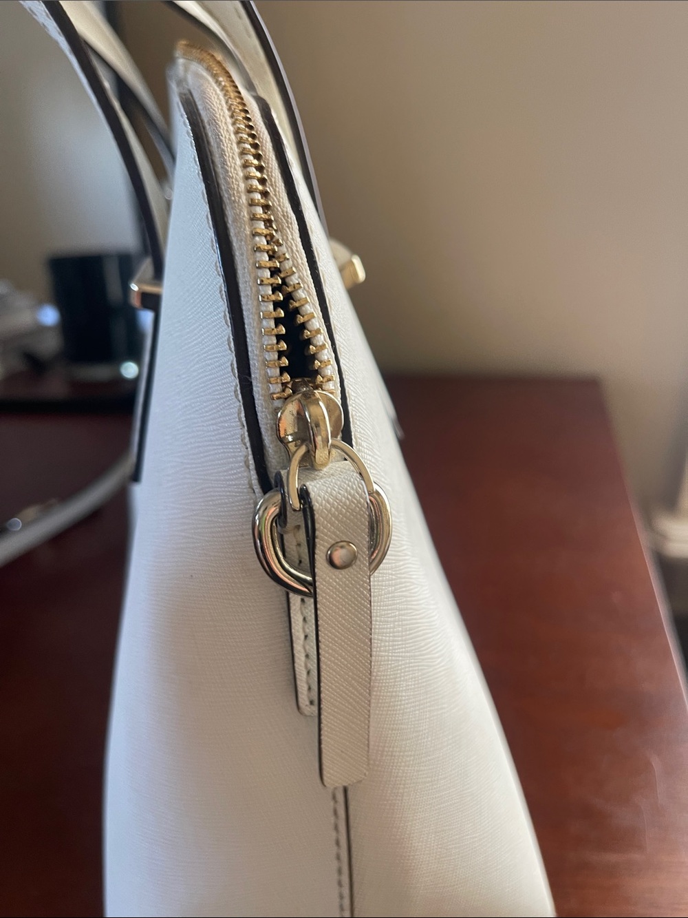 kate spade White Saffiano Dome Satchel - Picture 5 of 6